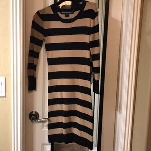 tan and black tight dress